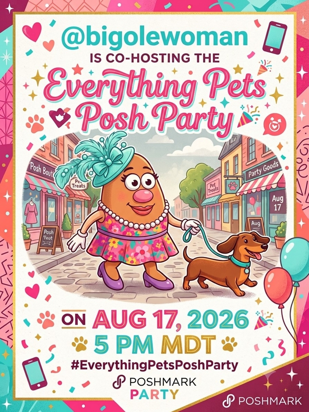 Co-hoting Pet Party Poster Aug 17 - Tag Me Item Tag PFFs